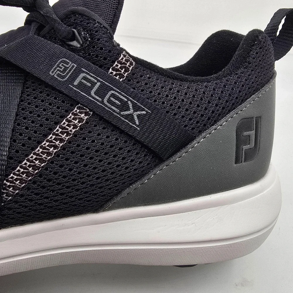 FootJoy FJ Flex Shoes Womens Size 7.5 Black Mesh Lace Up Golf Sneakers 95728